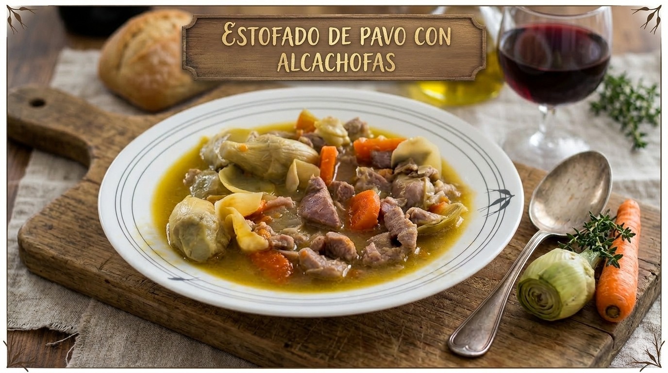 ESTOFADO DE PAVO CON ALCACHOFAS