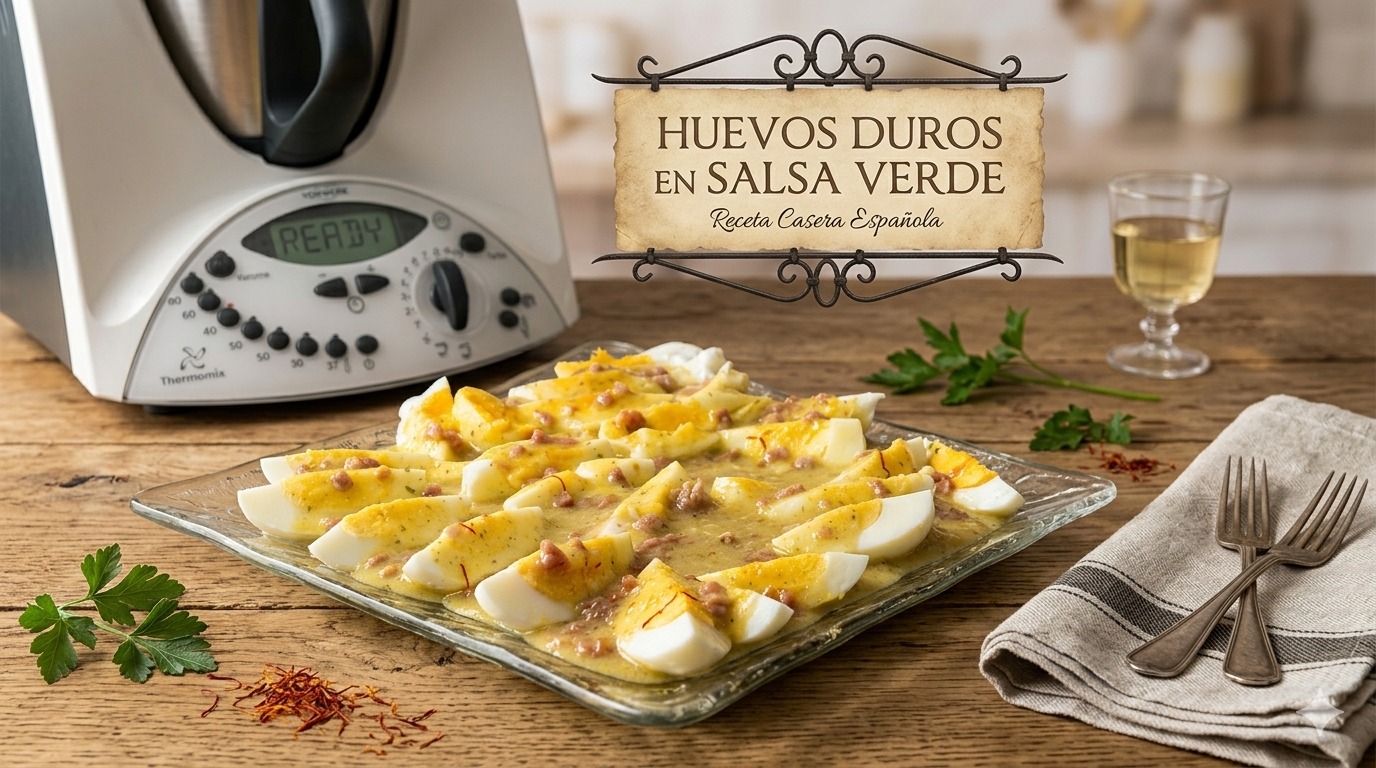 HUEVOS DUROS EN SALSA VERDE