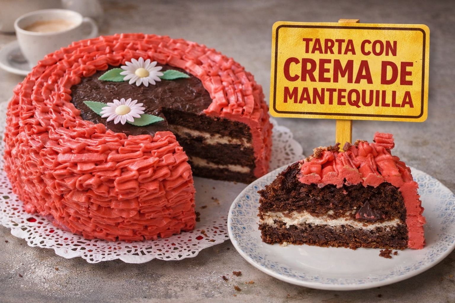 TARTA CON CREMA DE MANTEQUILLA