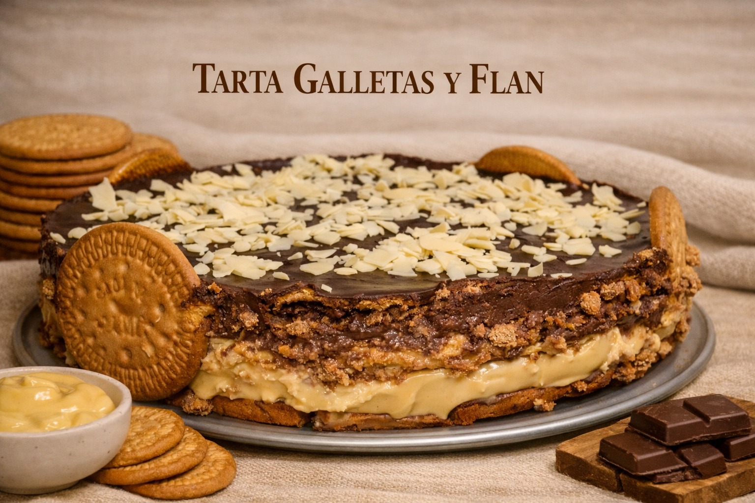 TARTA GALLETAS Y FLAN