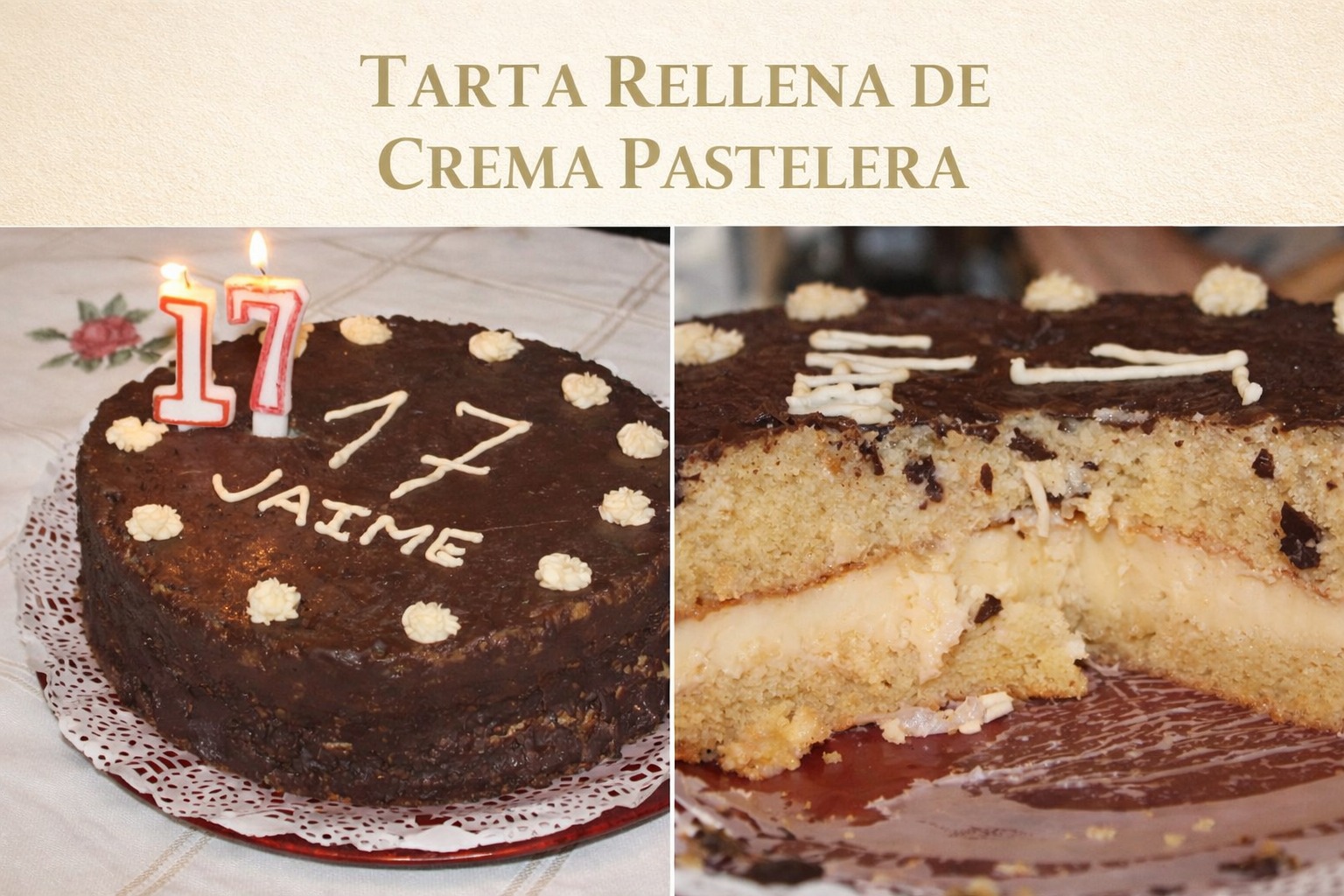 TARTA RELLENA DE CREMA PASTELERA