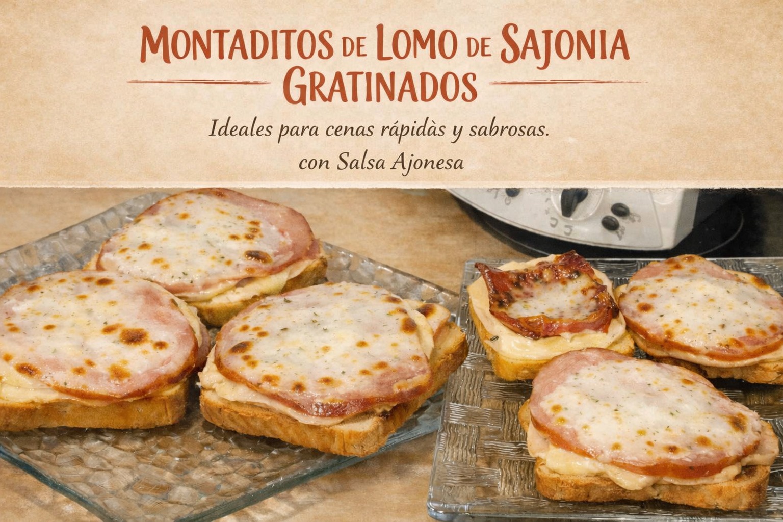 MONTADITOS DE LOMO DE SAJONIA GRATINADOS