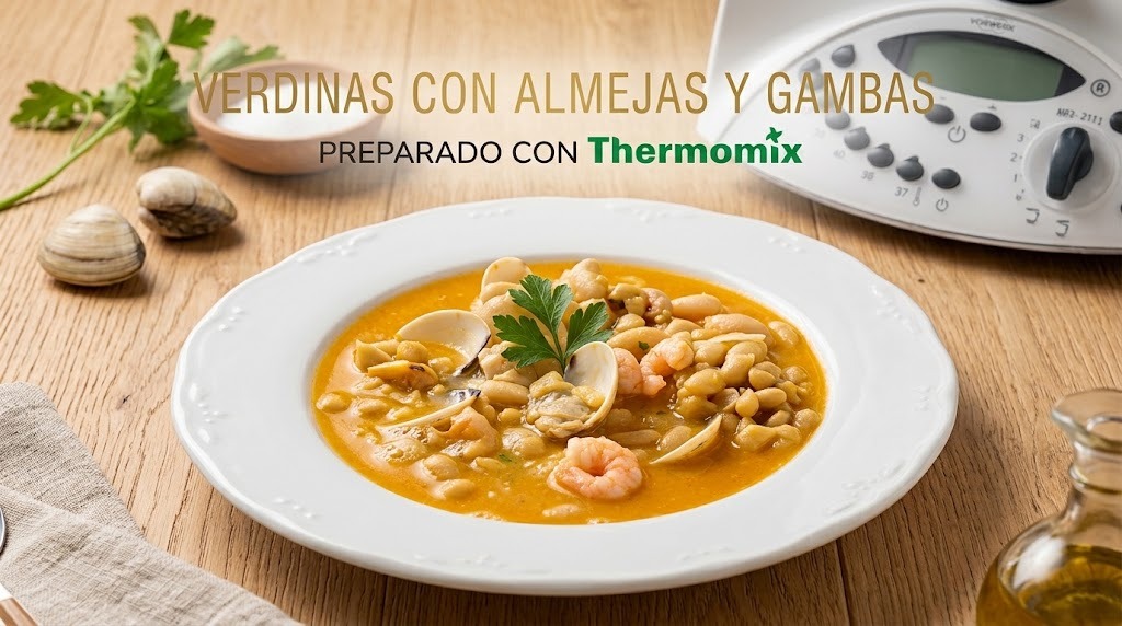 VERDINAS CON ALMEJAS Y GAMBAS