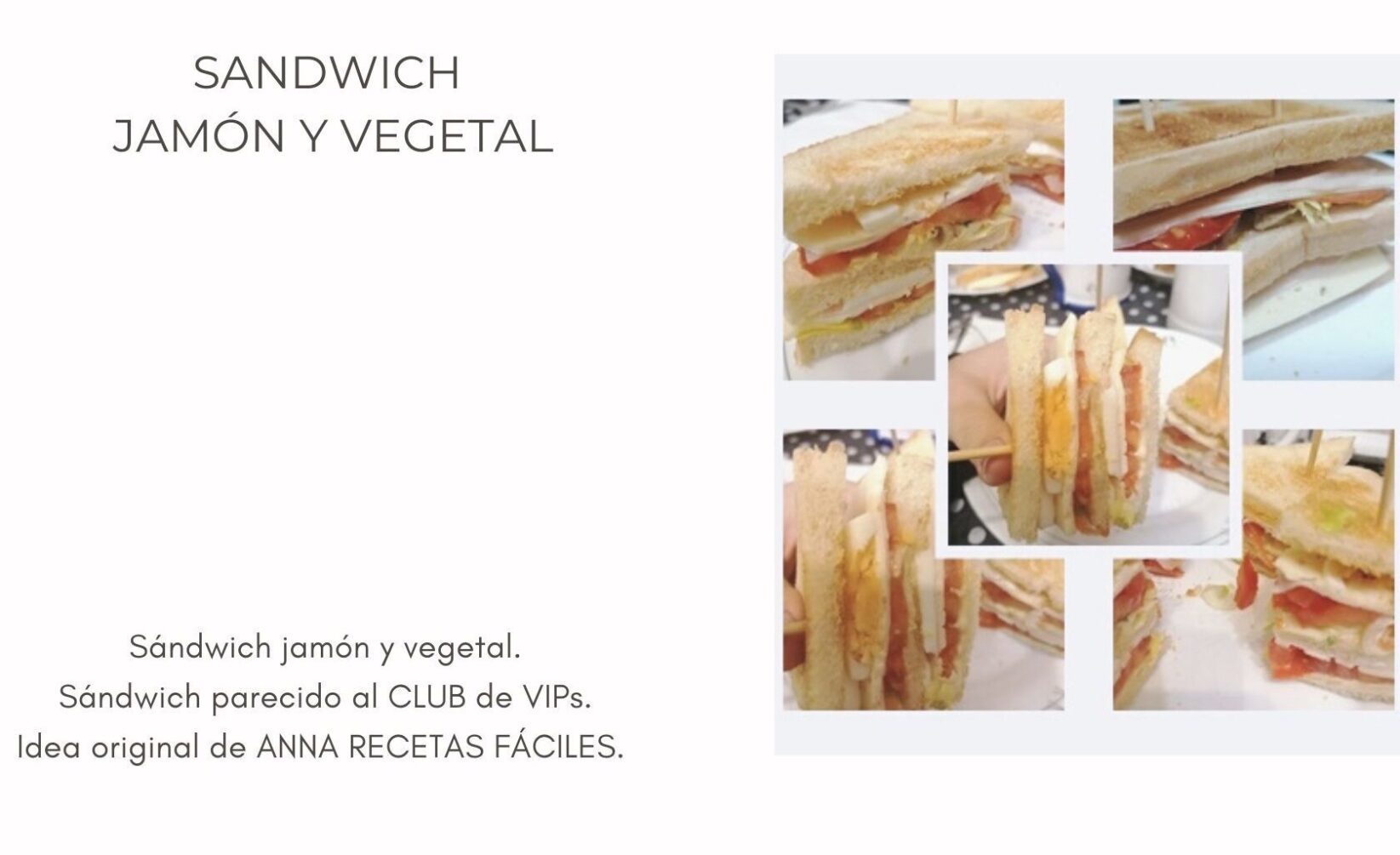 SANDWICH JAMÓN COCIDO Y VEGETAL