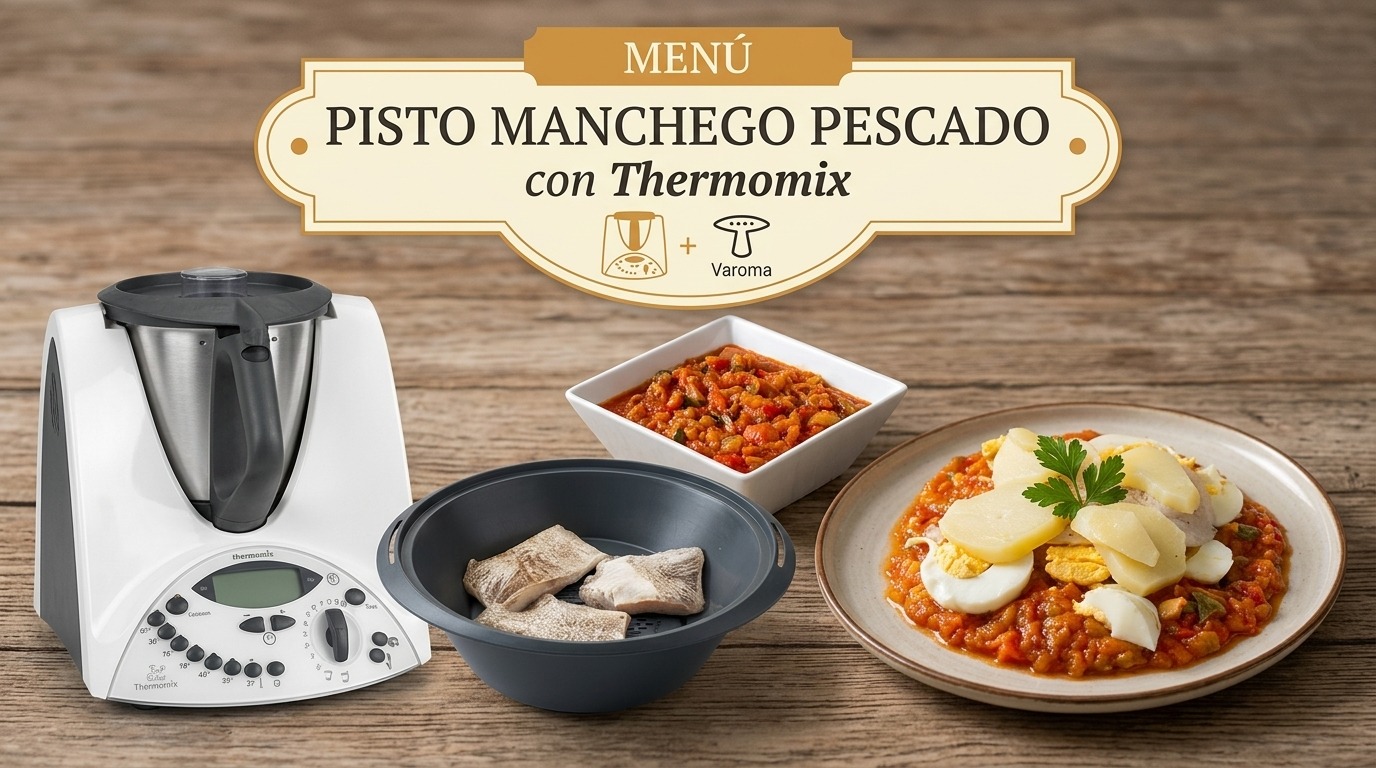 MENÚ PISTO MANCHEGO PESCADO THERMOMIX