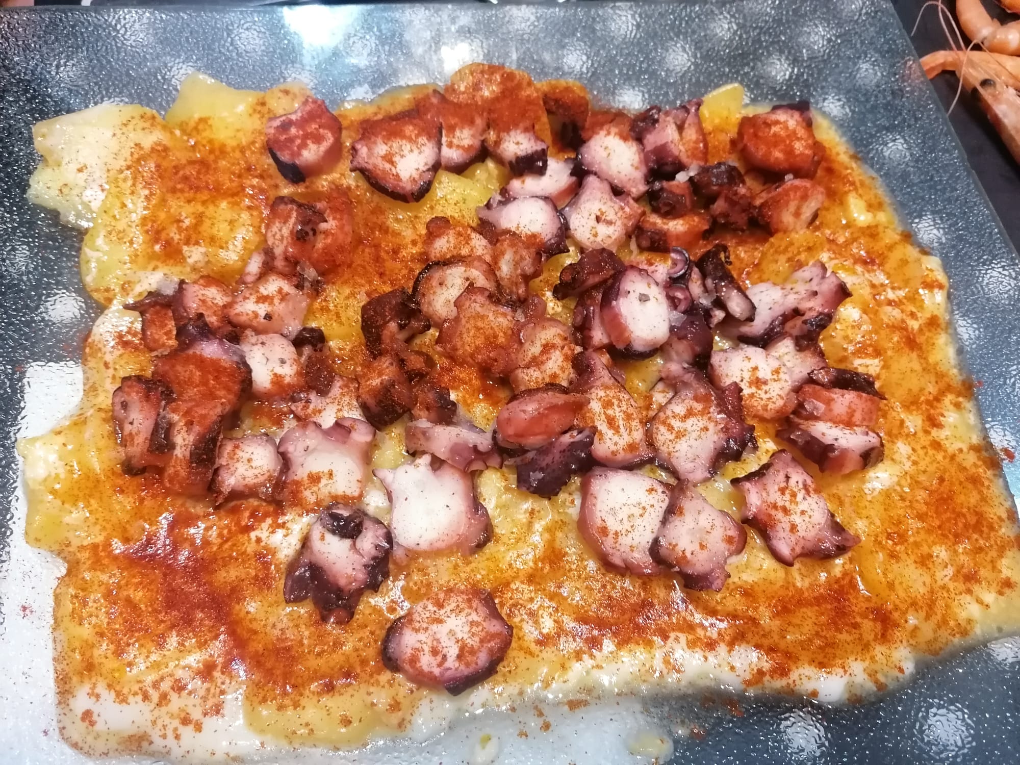 PULPO CON PATATAS Y HUEVO CON THERMOMIX